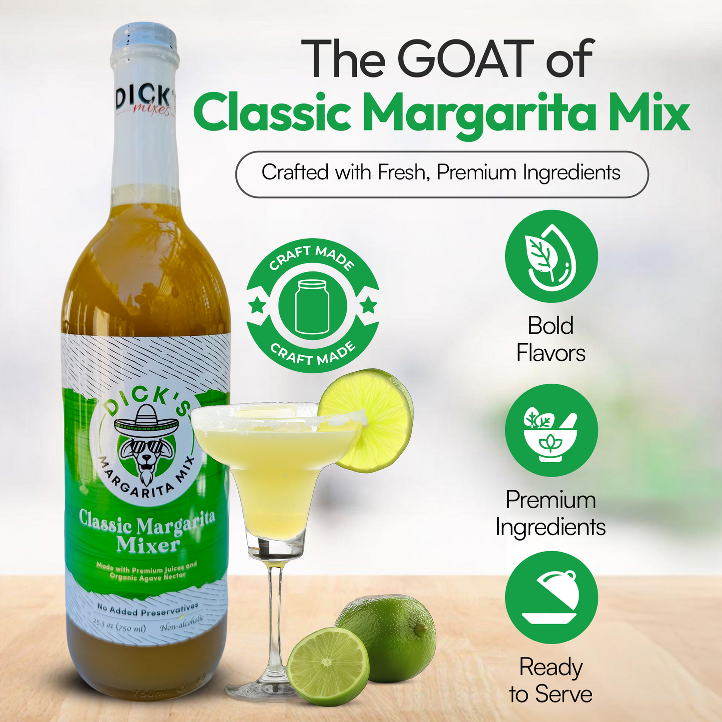 Dick's Margarita Mix - Classic Margarita - 1 Bottle