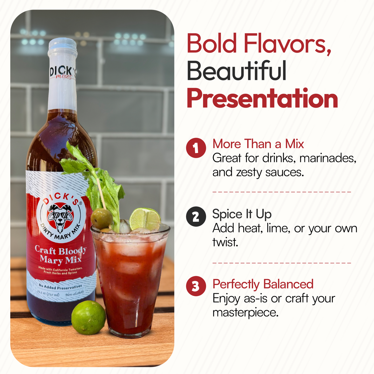 Dick's Dirty Mary Mix - Craft Bloody Mary - Single Bottle