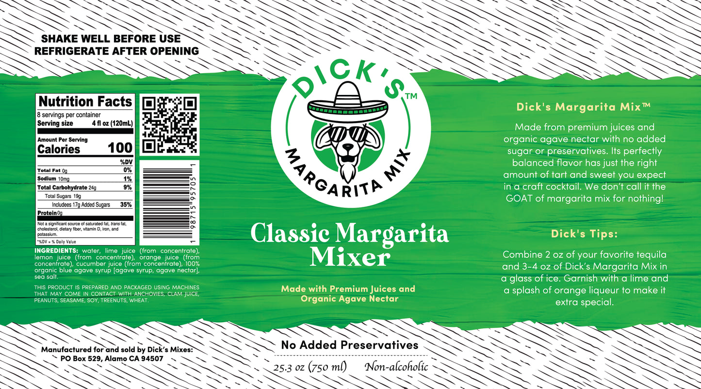 Dick's Margarita Mix - Classic Margarita - 1 Bottle