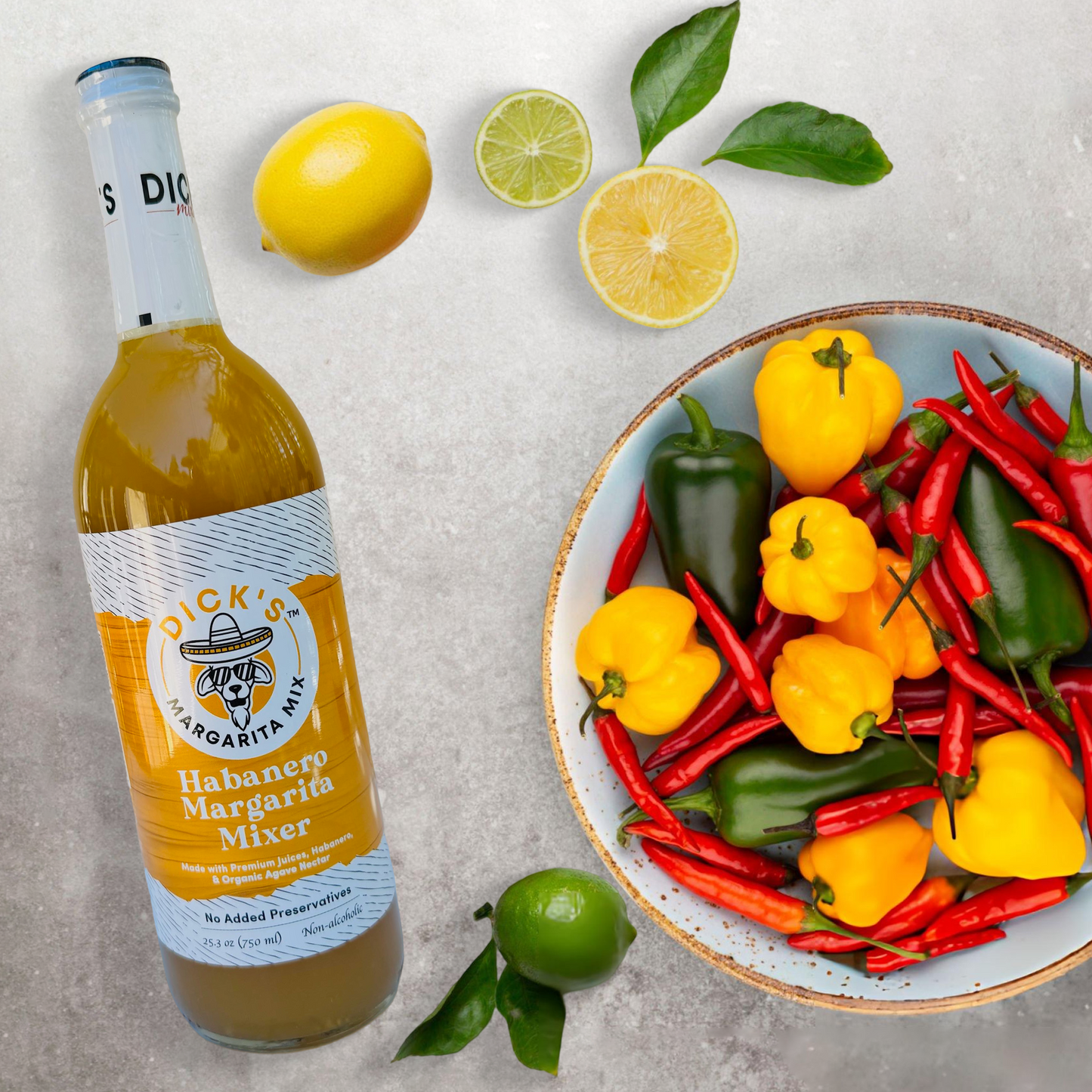 Dick’s Habanero Margarita Mix – Award Winning - Spicy, Small-Batch, Premium Craft Mixer (2 Pack)