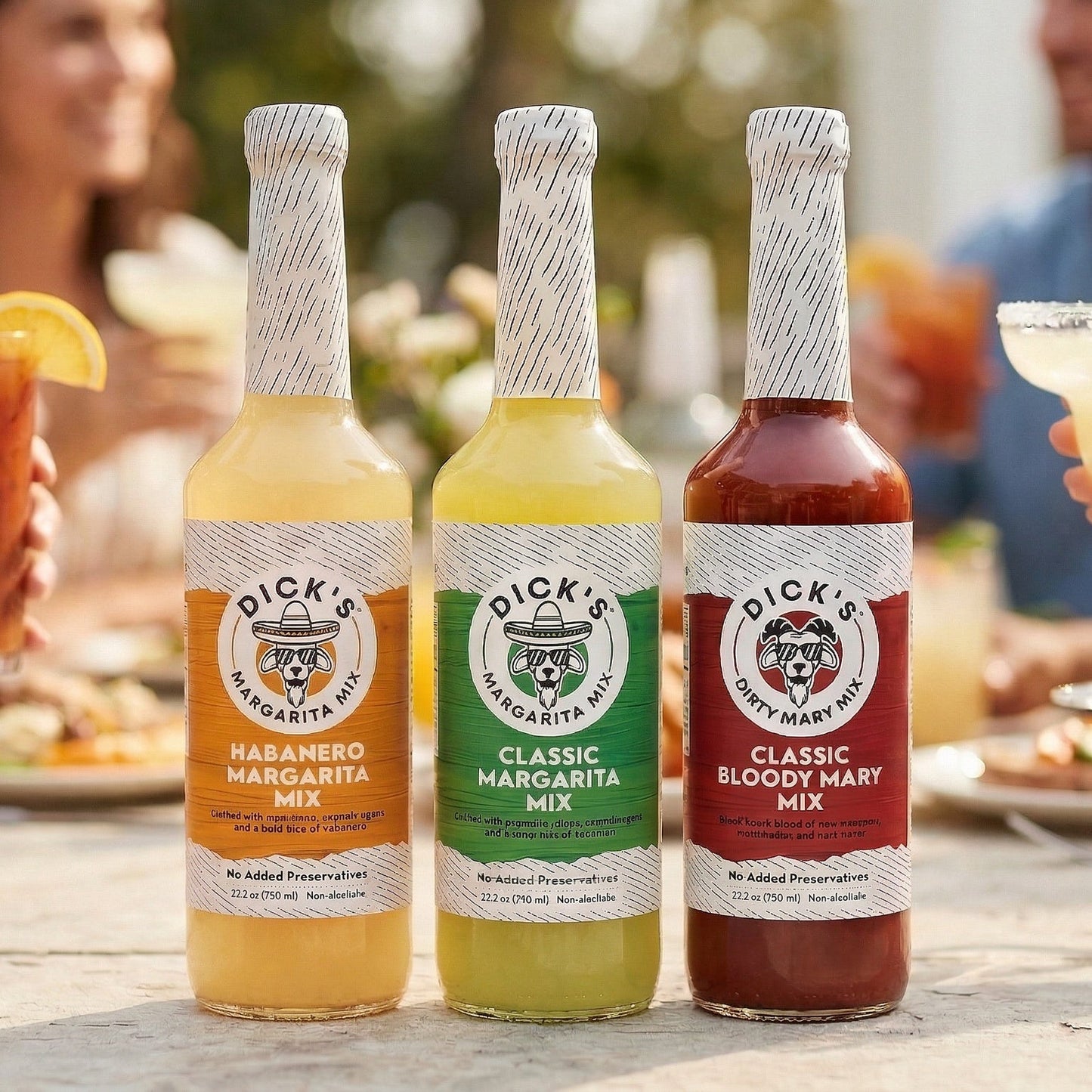 Dick's Mixes Cocktail Mixers 3 Pack Bundle - Bloody Mary, Classic Margarita, Habanero Margarita