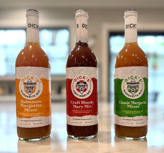 Dick's Mixes Premium Cocktail Mixers - 3 Pack Bundle: Bloody Mary Mix, Classic Margarita Mix & Habanero Margarita Mix [Free Shipping]