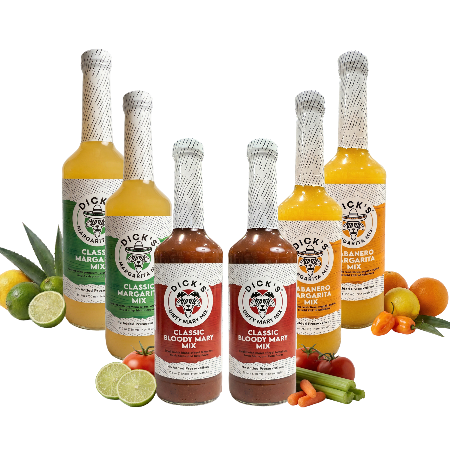Dick's Mixes 6 Bottle Party Pack – Margaritas & Bloody Mary