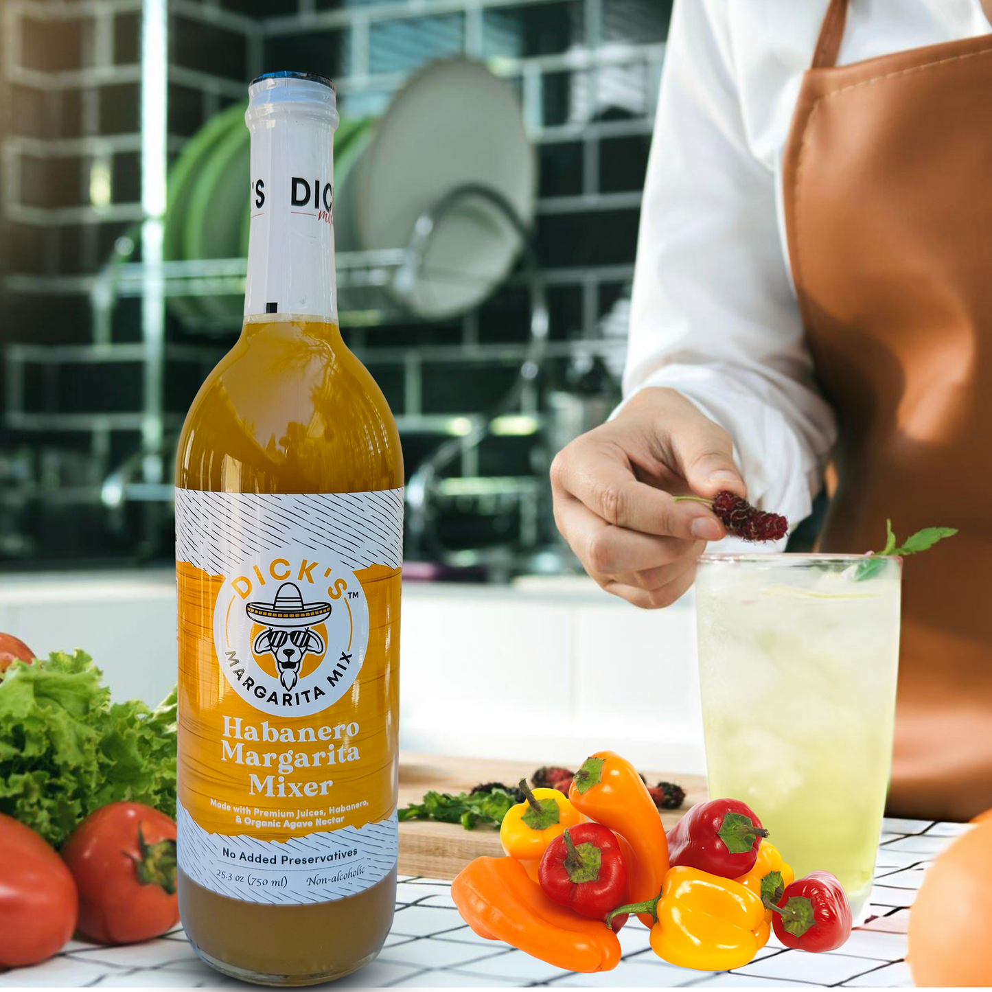 Dick’s Margarita Mix – Habanero | Spicy, Small-Batch, Premium Craft Mixer (750 ML)